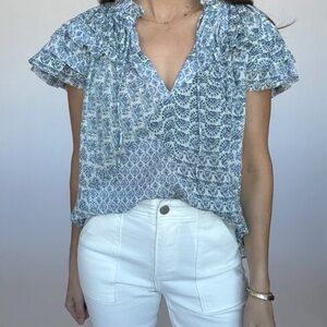Blue Patterned Women's Top